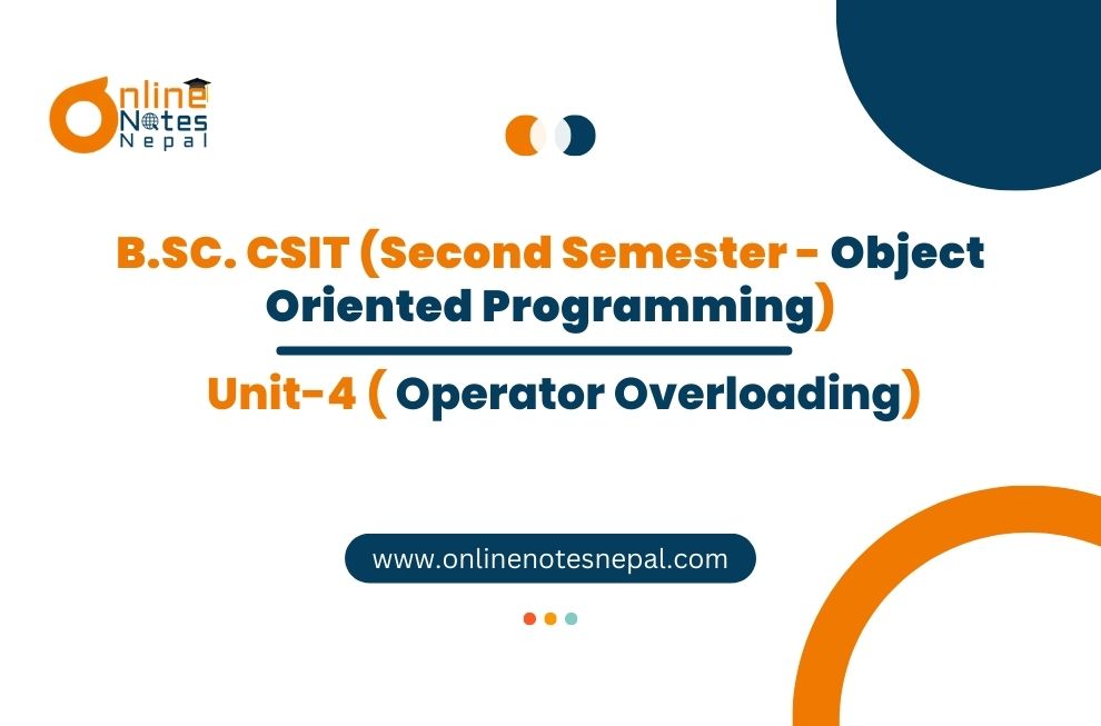 Unit 4: Operator Overloading Photo